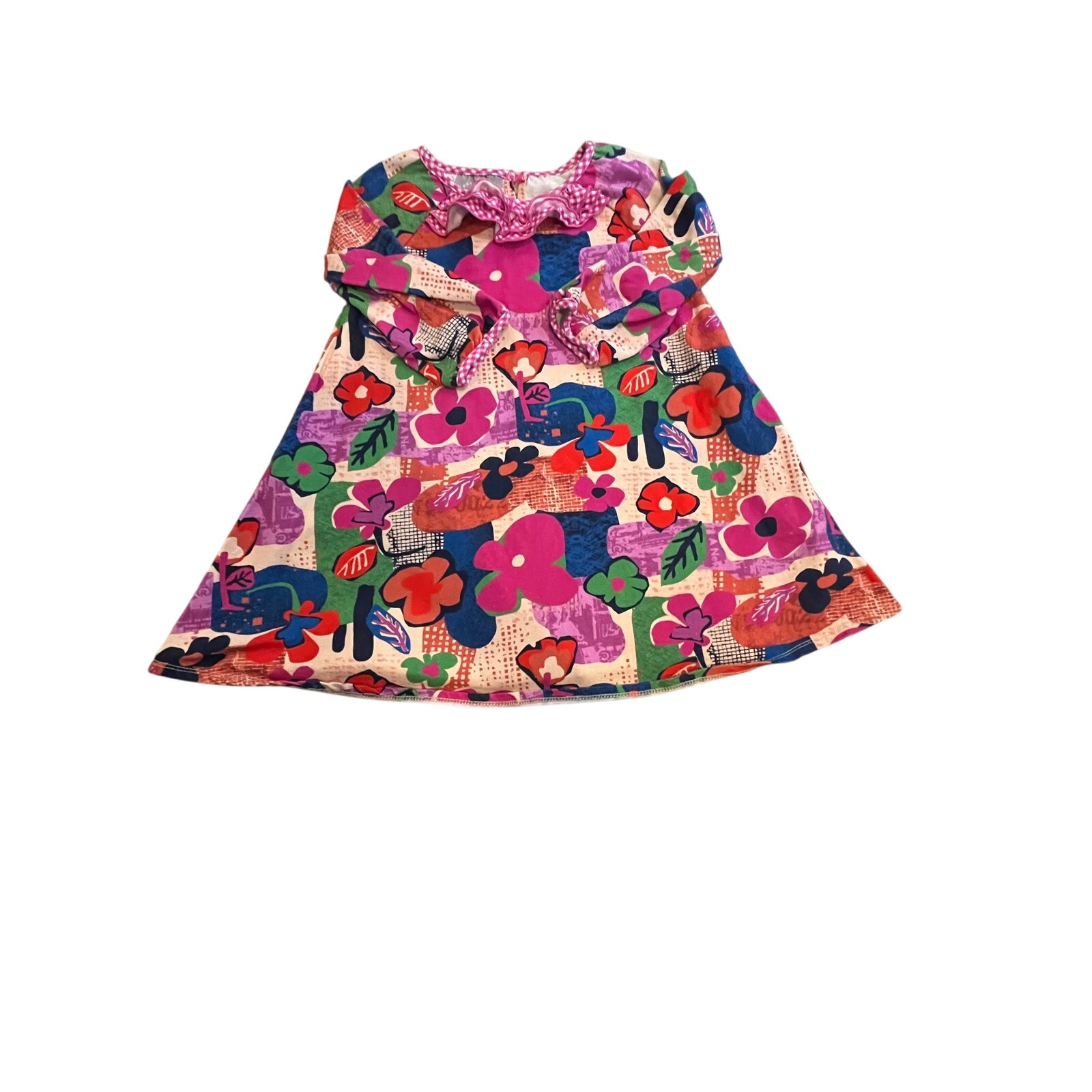 Pas De Ruelle By Pippa & Julie Girls’ Floral Ruffle Neck Dress - Size 5